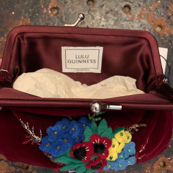 Lulu Guinness velvet floral frame purse. - Picture 4 of 5